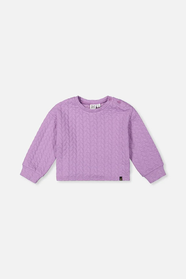 Deux Par Deux Girls Jacquard Sweatshirt   J20YG32   Regal Orchid