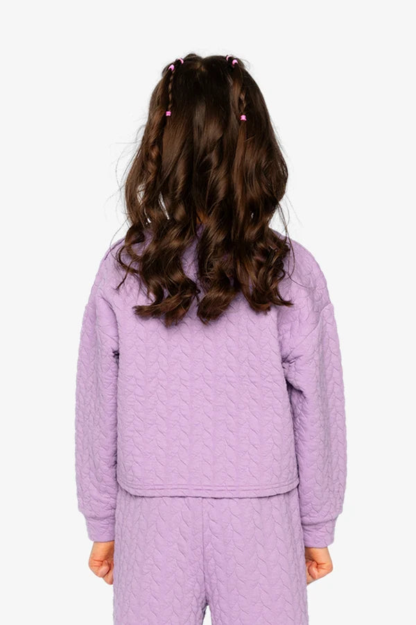 Deux Par Deux Girls Jacquard Sweatshirt   J20YG32   Regal Orchid