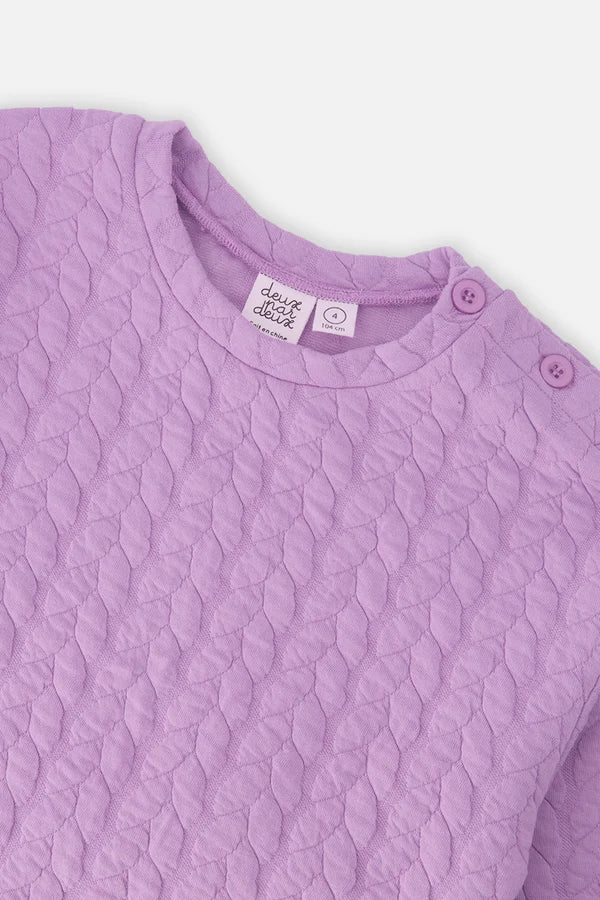 Deux Par Deux Girls Jacquard Sweatshirt   J20YG32   Regal Orchid