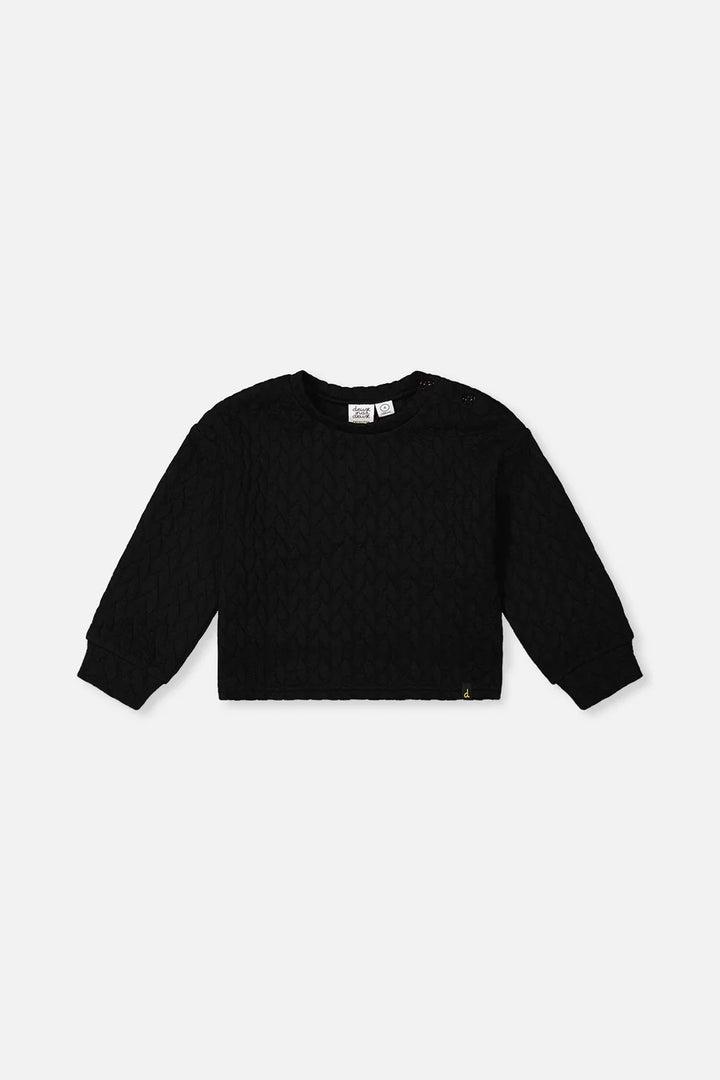 Deux Para Deux Girls Jacquard Sweatshirt   J20YG32   Anthracite