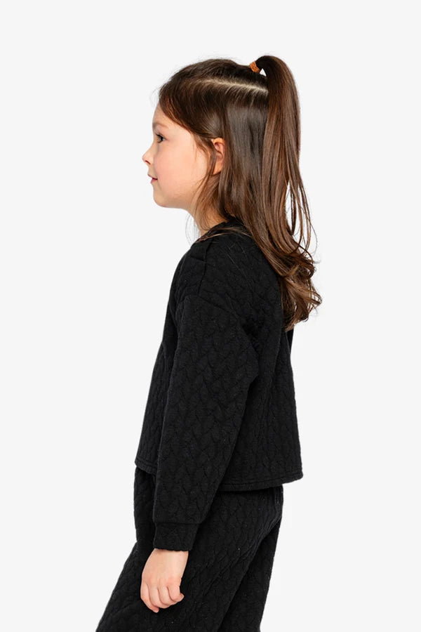 Deux Para Deux Girls Jacquard Sweatshirt   J20YG32   Anthracite