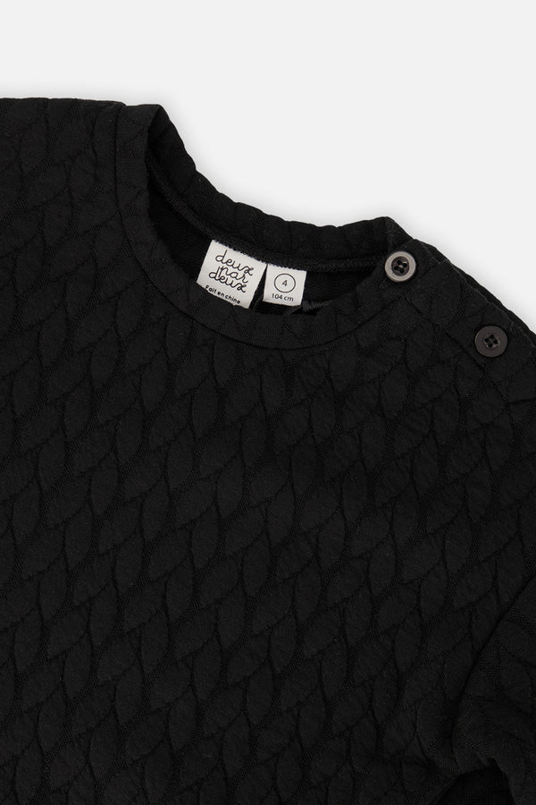 Deux Para Deux Girls Jacquard Sweatshirt   J20YG32   Anthracite