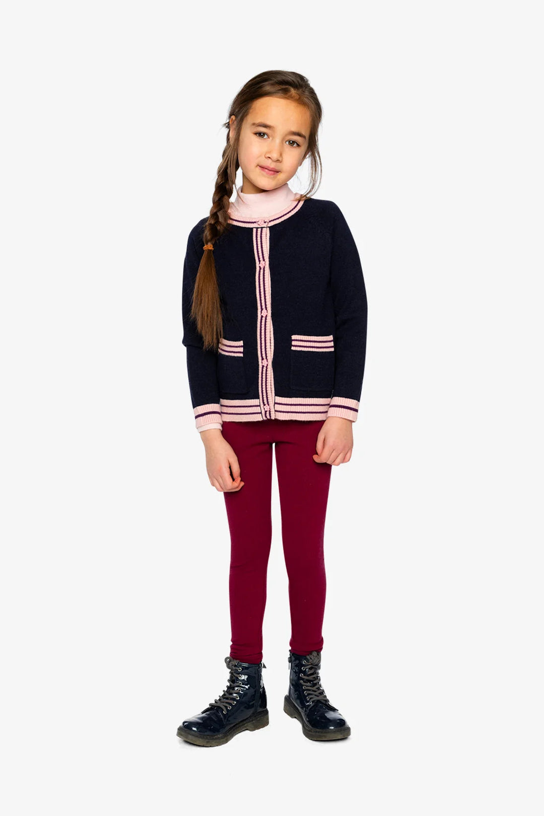 Deux Par Deux Girls Ribbed Leggings   J20YG60   Chocolate Truffle
