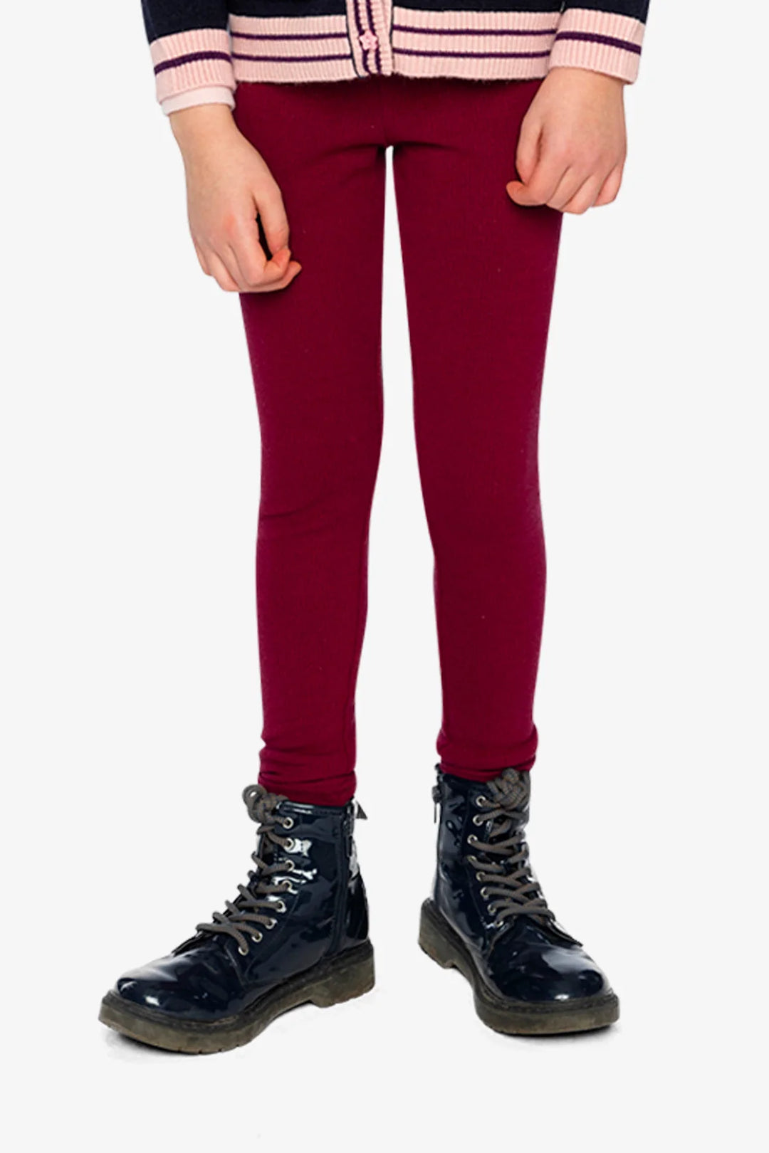 Deux Par Deux Girls Ribbed Leggings   J20YG60   Chocolate Truffle