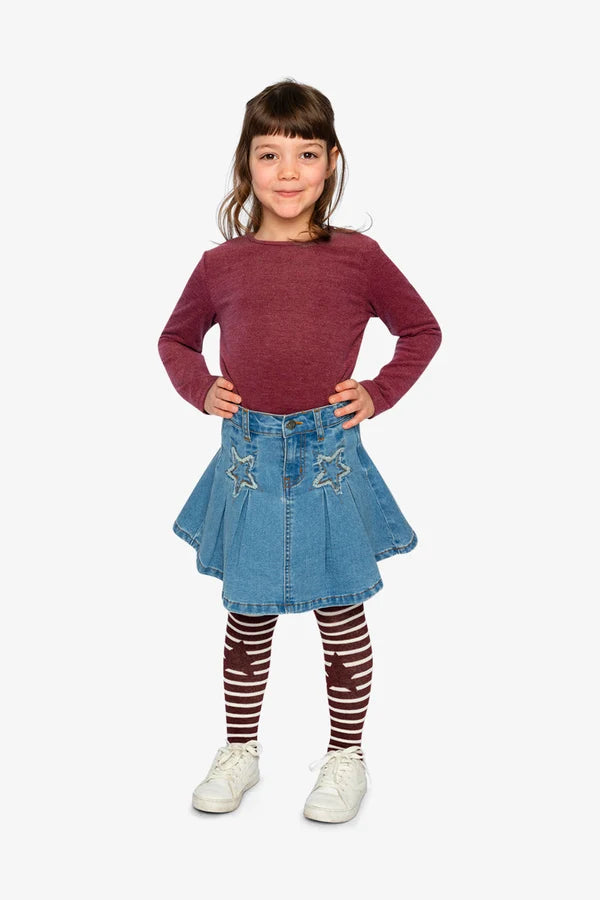 Deux Par Deux Girls Brushed Ribbed Crew Neck Top   J20YG72   Chocolate Truffle