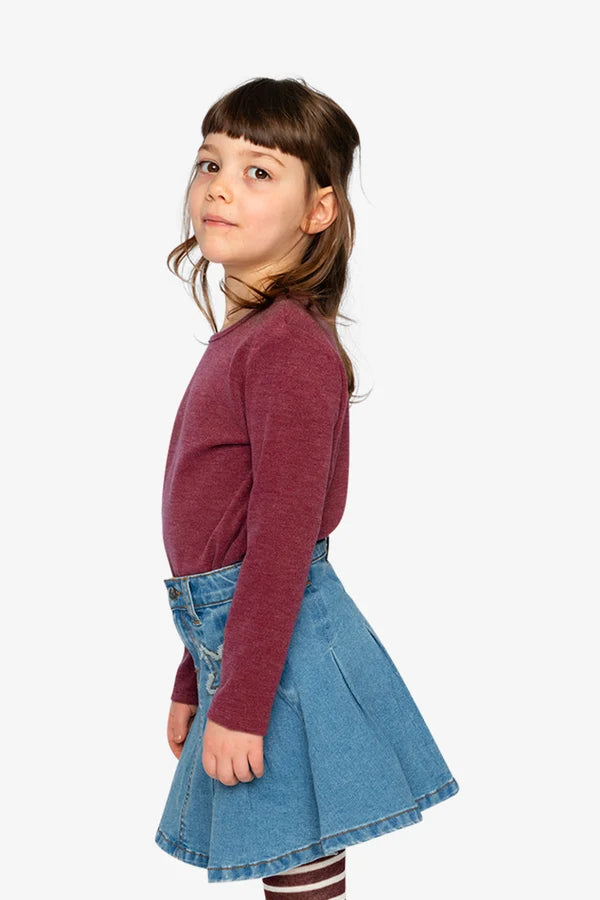 Deux Par Deux Girls Brushed Ribbed Crew Neck Top   J20YG72   Chocolate Truffle