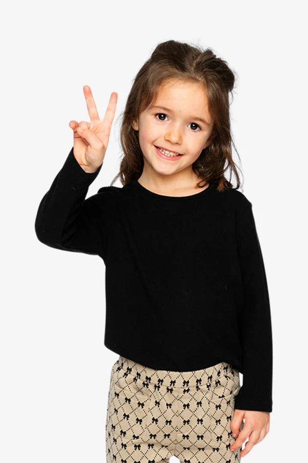 Deux Par Deux Girls Brushed Ribbed Crew Neck Top   J20YG72   Anthracite