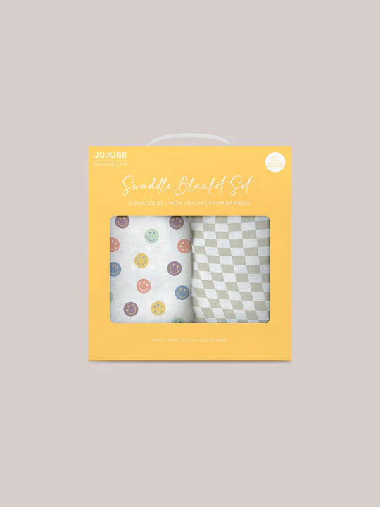 JuJuBe Swaddle Blanket Set  -  Happy Baby Vibes