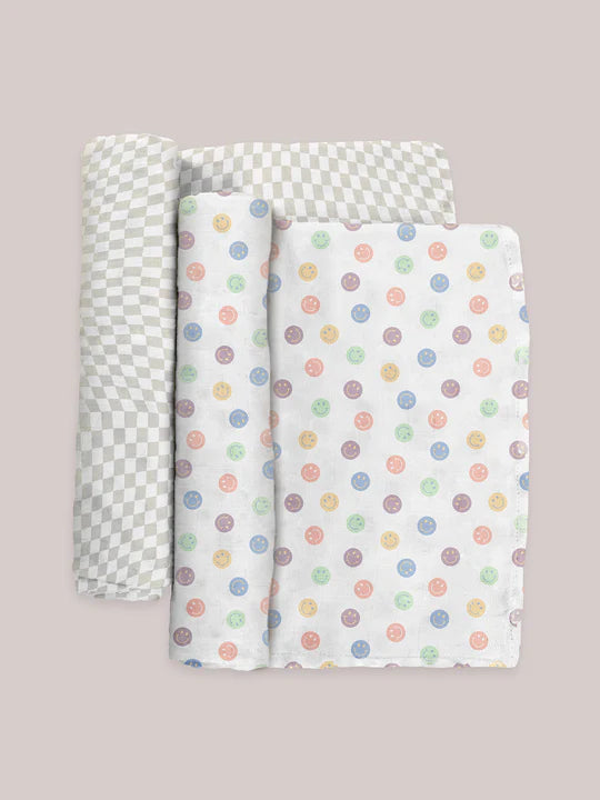 JuJuBe Swaddle Blanket Set  -  Happy Baby Vibes