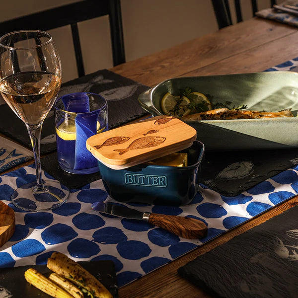 Selbrae Blue Butter Dish - Fish
