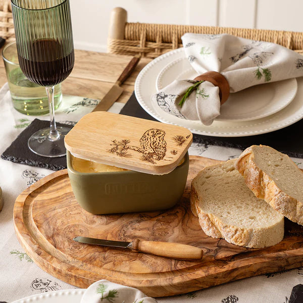 Selbrae Sage Green Butter Dish  -  Tawny Owl