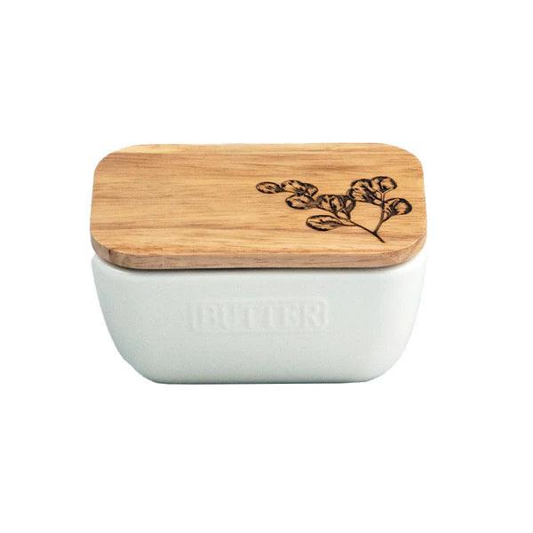 Selbrae White Butter Dish Flora