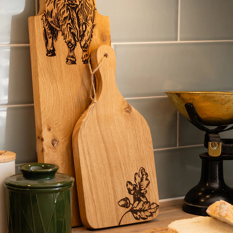 Selbrae Small Oak Hanging Paddle  -  Autumn Acorns