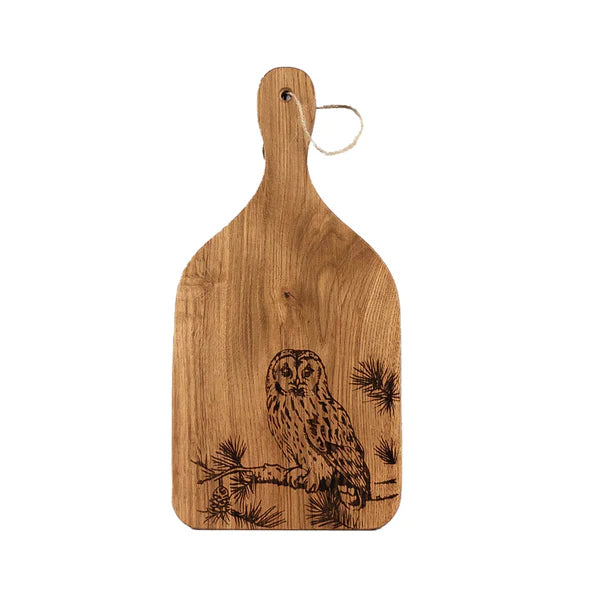 Selbrae Small Oak Hanging Paddle  -  Tawny Owl