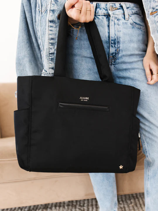 JuJuBe Utility-Strap Tote Diaper Bag  -  Black