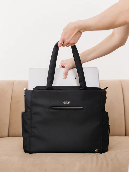 JuJuBe Utility-Strap Tote Diaper Bag  -  Black