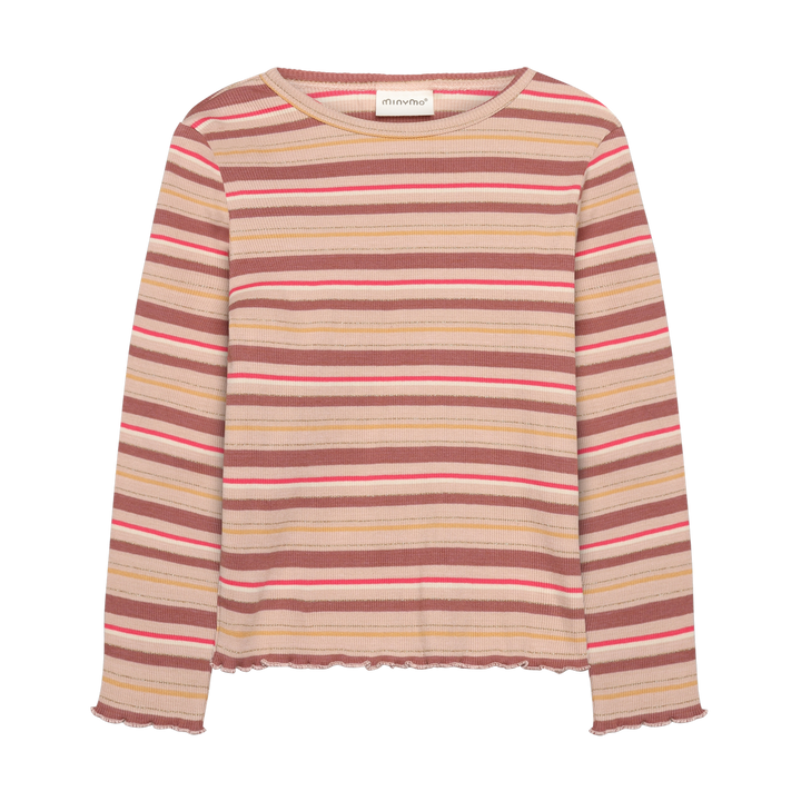 Minymo Girls Long Sleeve Ribbed Tee   124401-5000