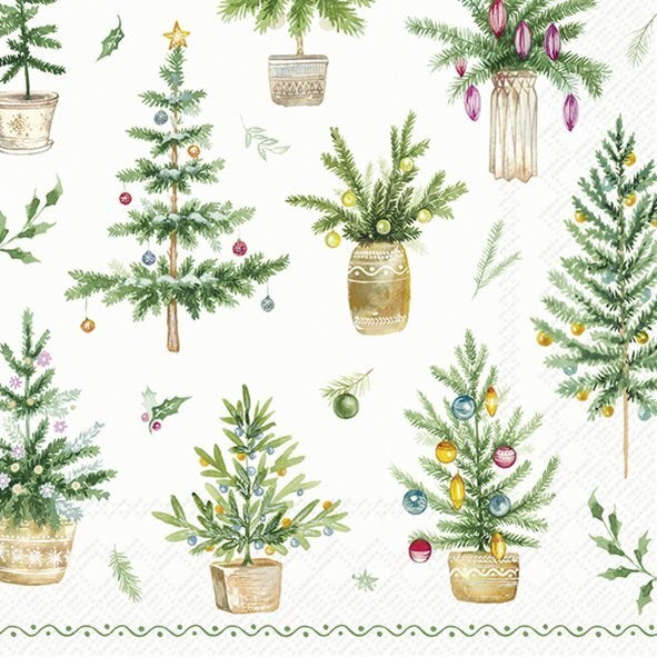 ihr Luncheon Napkin  -  Festive Holidays - Green