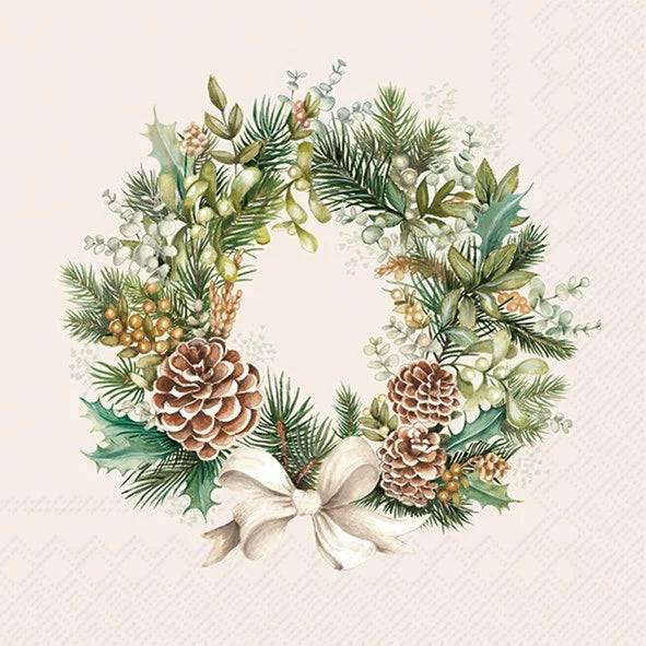 ihr Luncheon Napkin  -  Wreath of Forest