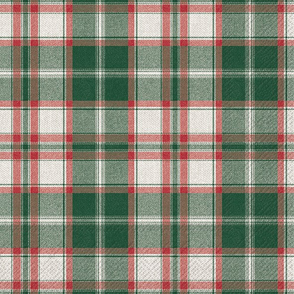 ihr Luncheon Napkin  -  Check - Green/Red