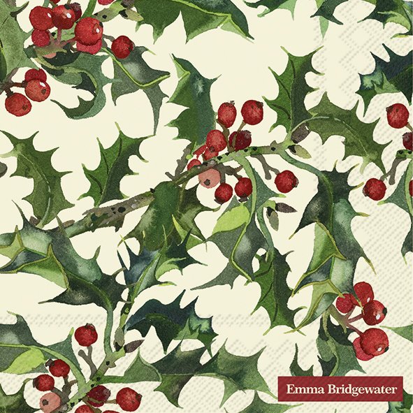 ihr Luncheon Napkin  -  Holly - Cream