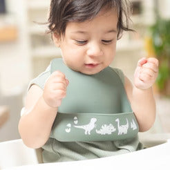 Bella Tunna Little Bites Bib   Dino Rawr