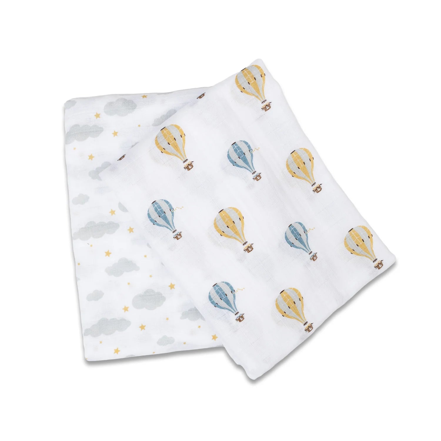 Lulujo 2PK Muslin Swaddles - Hot Air Balloon & Clouds