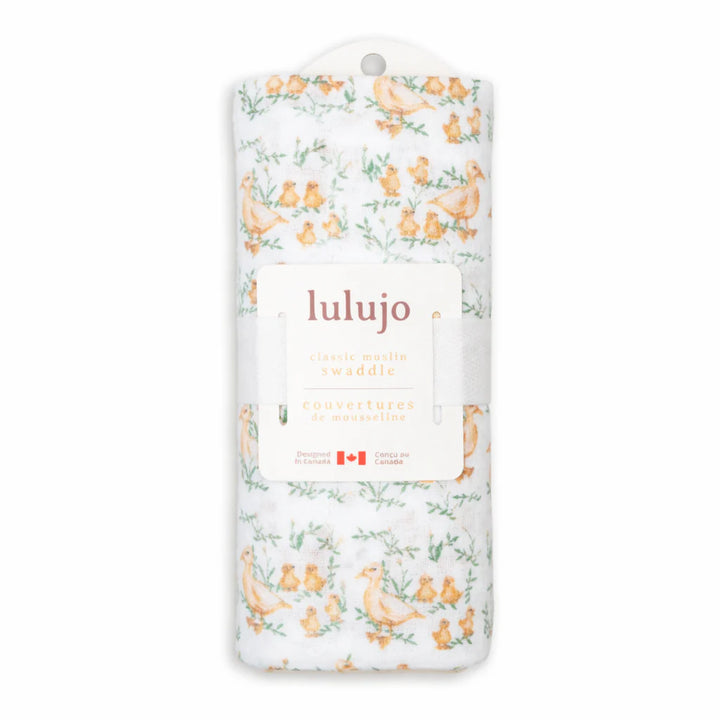 Lulujo Muslin Swaddle Blanket   LJ494   Ducklings
