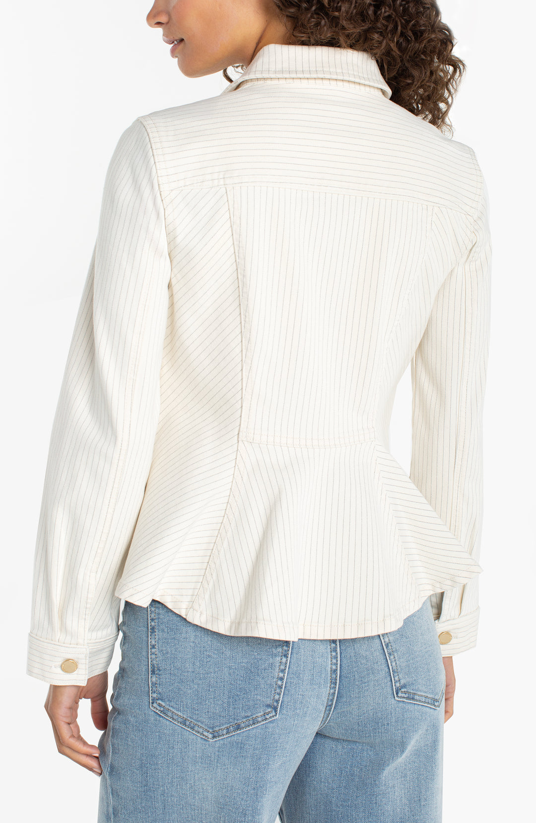 Livrpool Fit and Flare Trucker Jacket  LM1C40QE8P31  Nautical Stripe