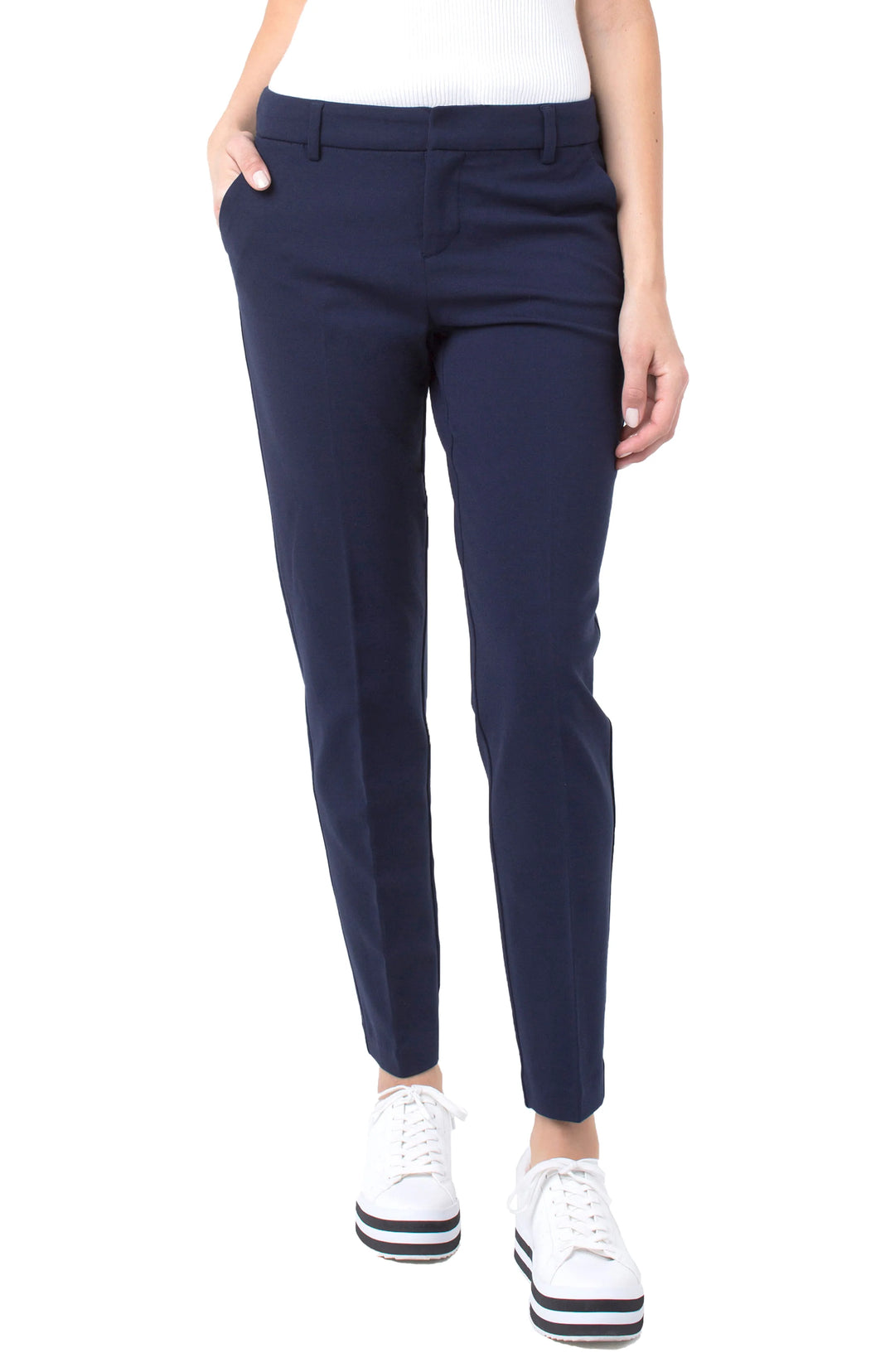 Liverpool Kelsey Knit Trouser  LM5084M42  Cadet Blue