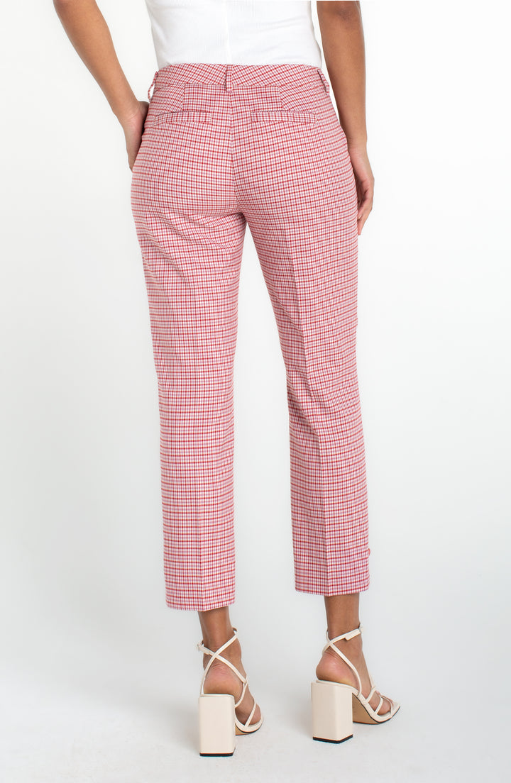 Liverpool Kelsey Crop Trouser  LM5716TR03  Cherry Red Plaid