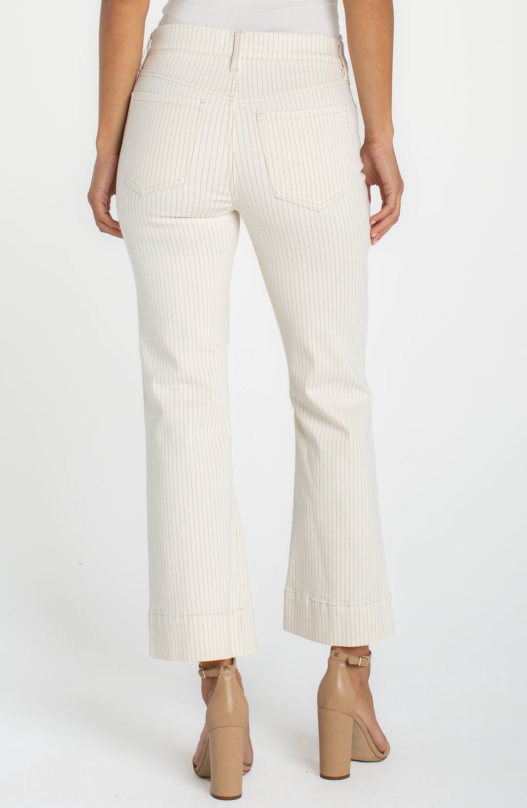 Liverpool Gia Glider Crop Flare with Wide Hem  LM7A28QE8P31  Nautical Stripe