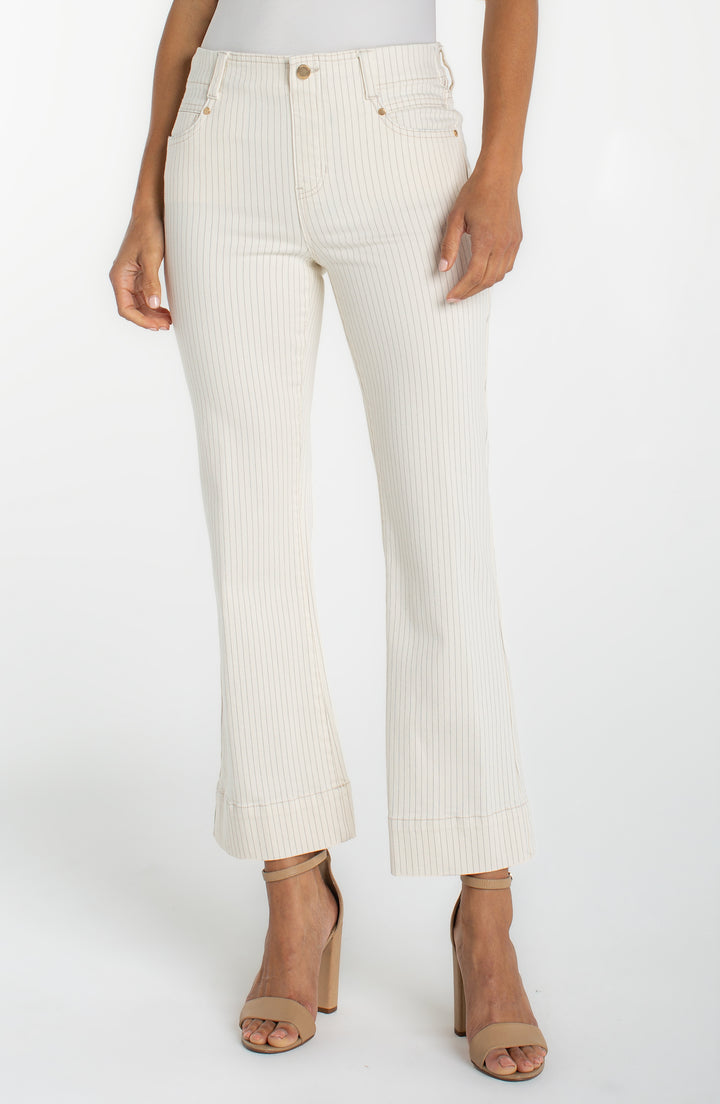 Liverpool Gia Glider Crop Flare with Wide Hem  LM7A28QE8P31  Nautical Stripe
