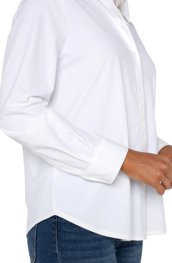 Liverpool Button Front Knit Shirt  LM8E25ETK  White