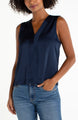 Liverpool Sleeveless V-Neck Knit Top  LM8K27P56  Dark Navy