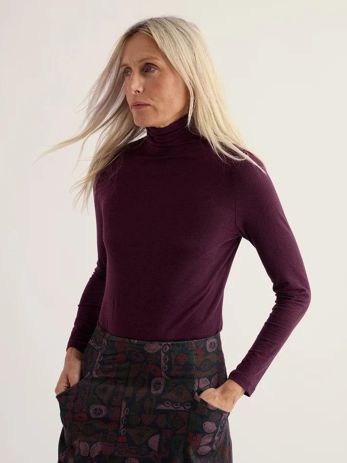Seasalt Landing Rollneck Top  38891  Dark Hellebore