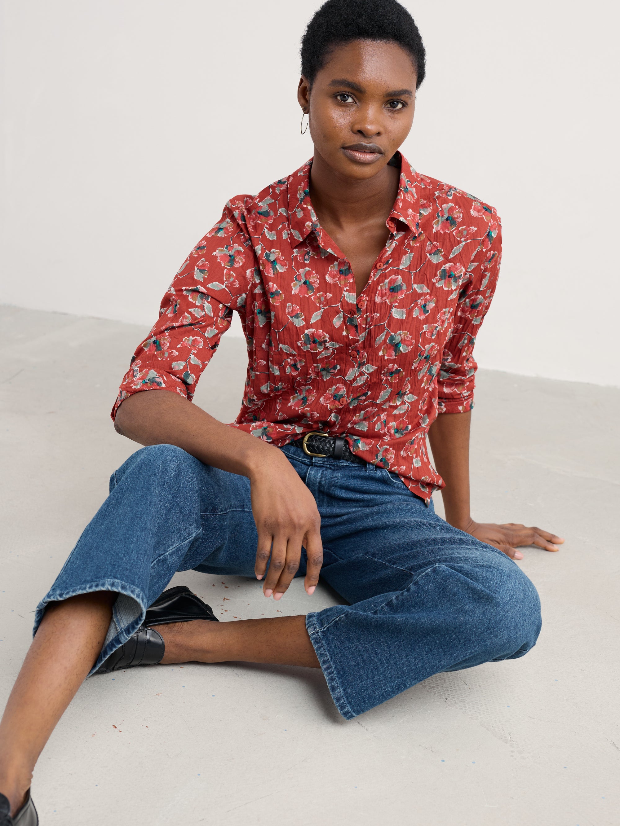 Seasalt Larissa Shirt  - Artist Camellia Red