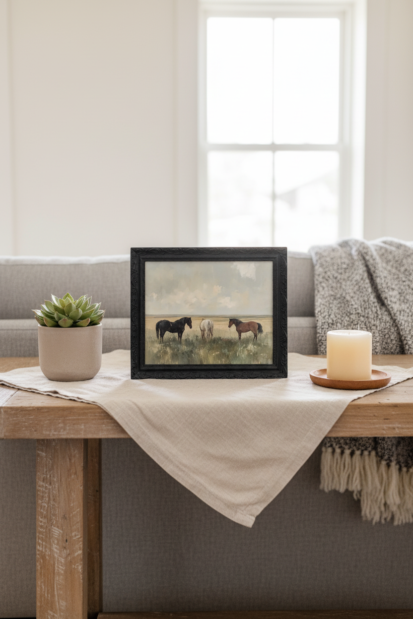 Luxe B. Co. Horse Pasture Framed Art