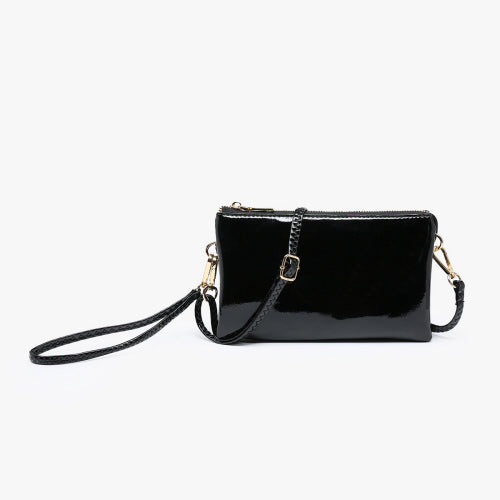 Jen & Co Riley Crossbody/Wristlet  M013 High Gloss Black