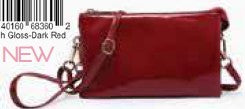 Jen & Co Riley Crossbody/Wristlet  M013 High Gloss Dark Red