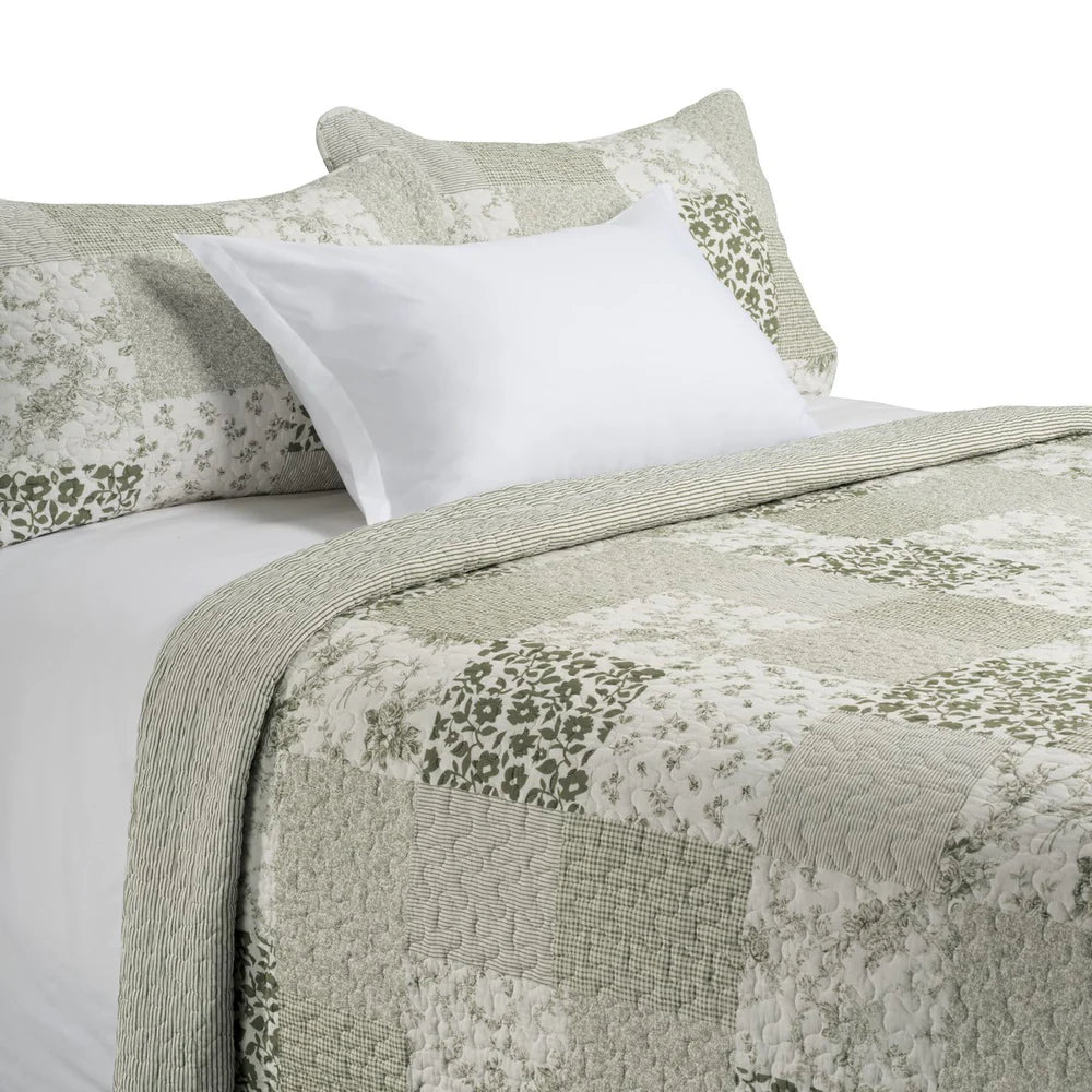 Brunelli Matcha Modern Country Style Quilt Set  324104  3pce
