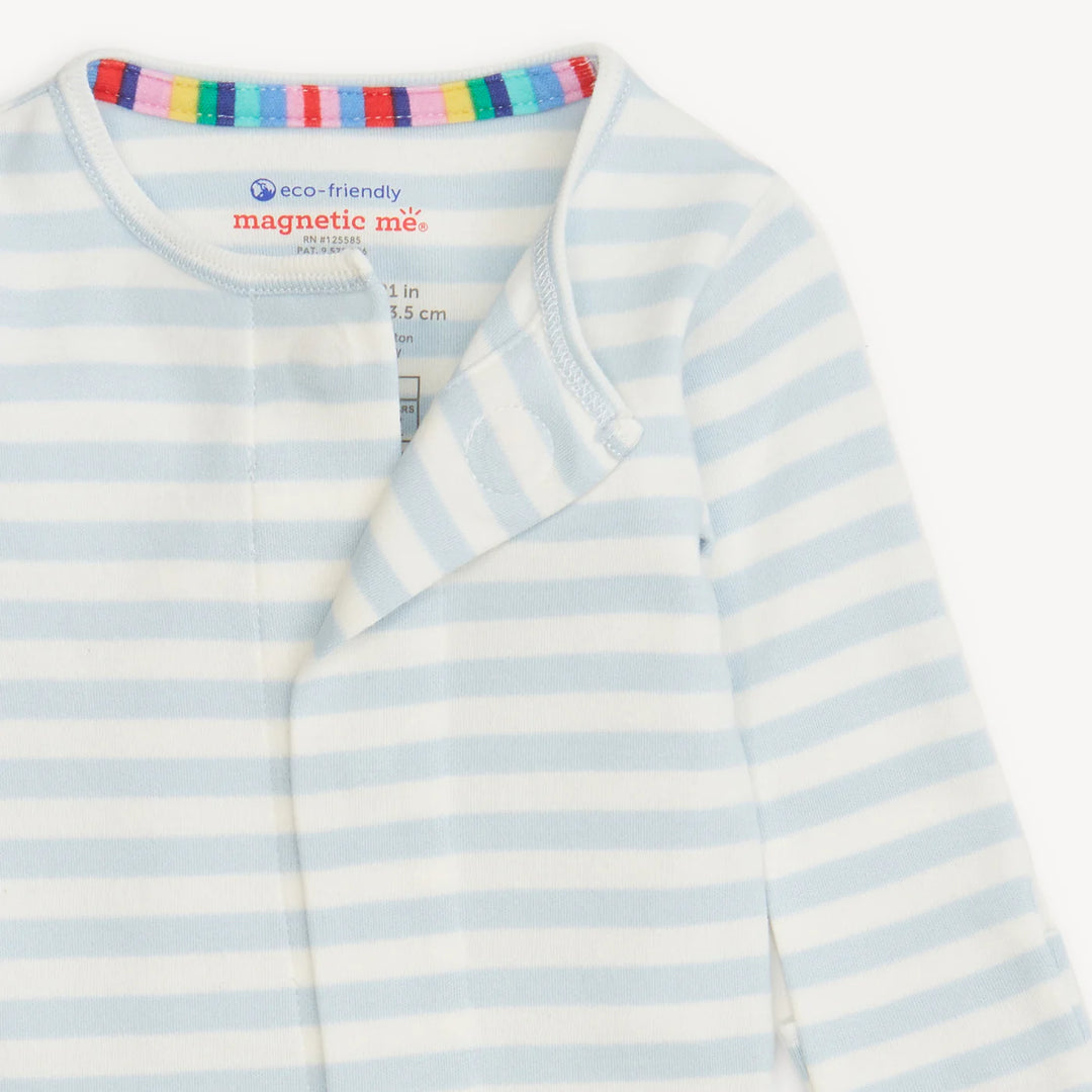 Magnetic Me Baby Footie   MF5OF01BLS   Blue Stripe