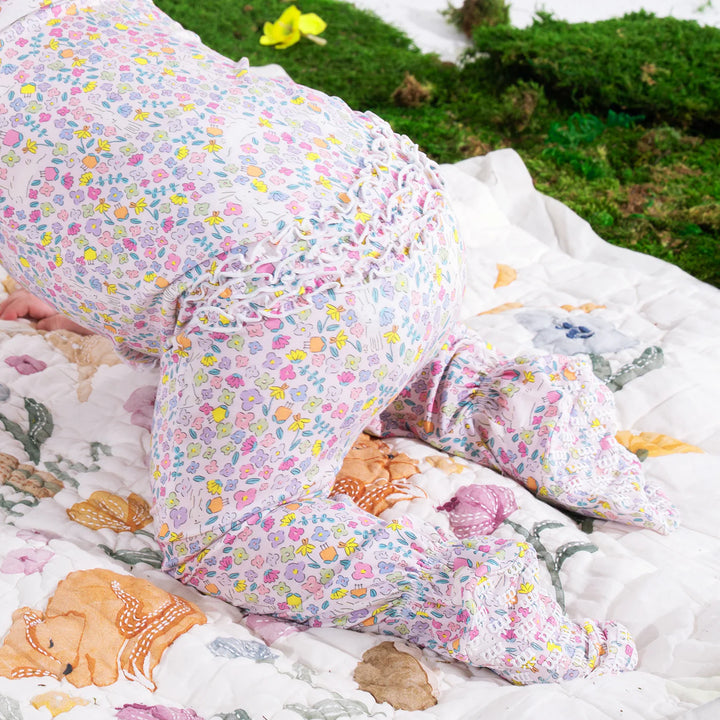 Magnetic Me Ruffle Baby Footie   MS600076   Bunny Blossom