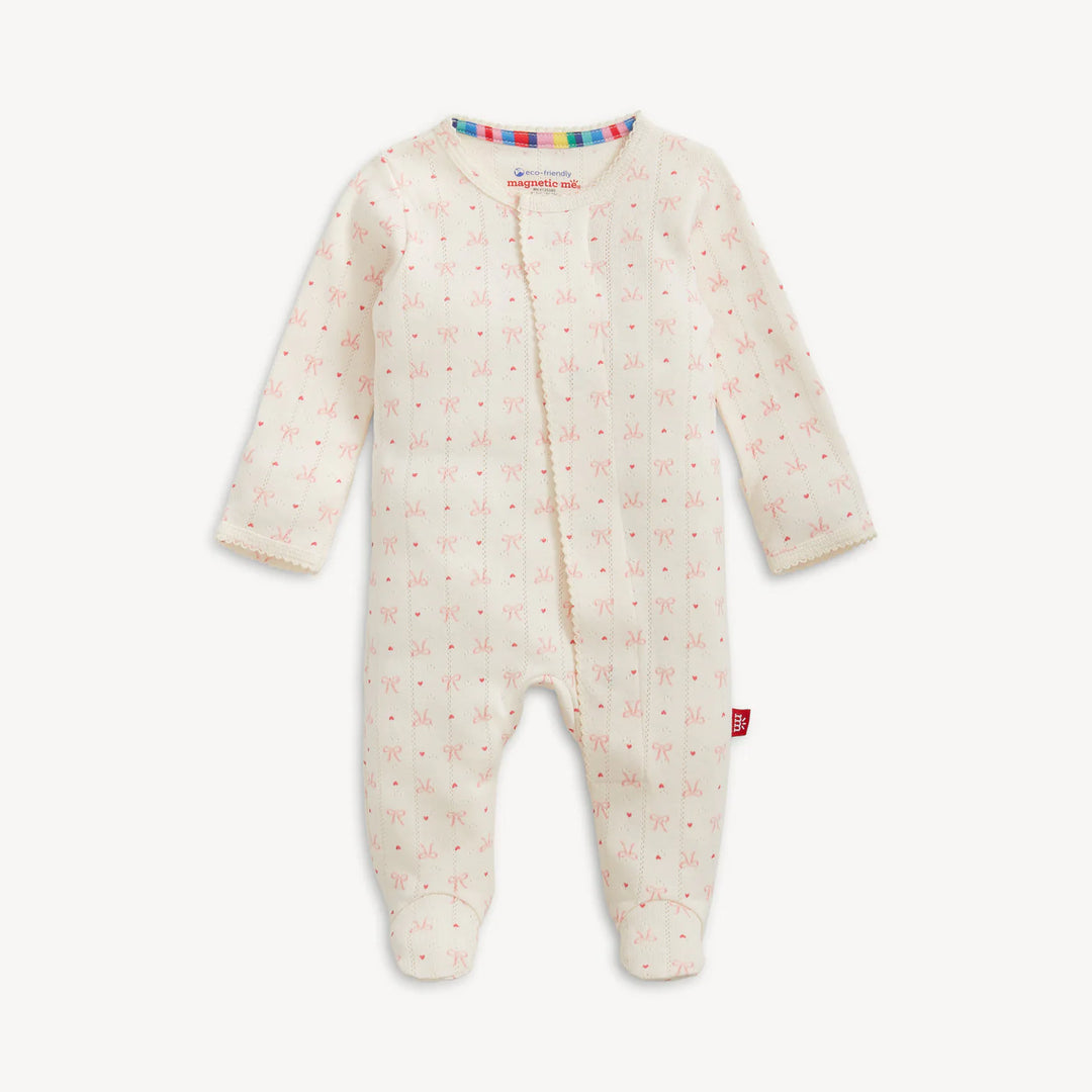 Magnetic Me Baby Girl Footie  MS600207  Heart & Bow