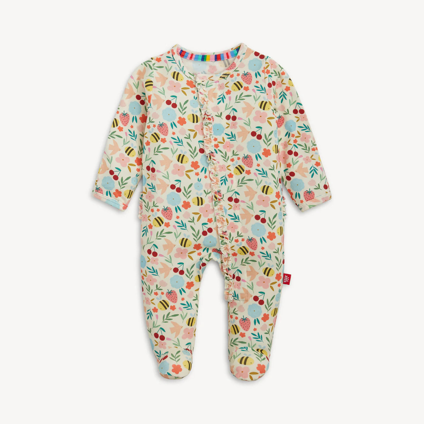 Magnetic Me Baby Girl Footie with Ruffle  MS600355  Honey Blossom