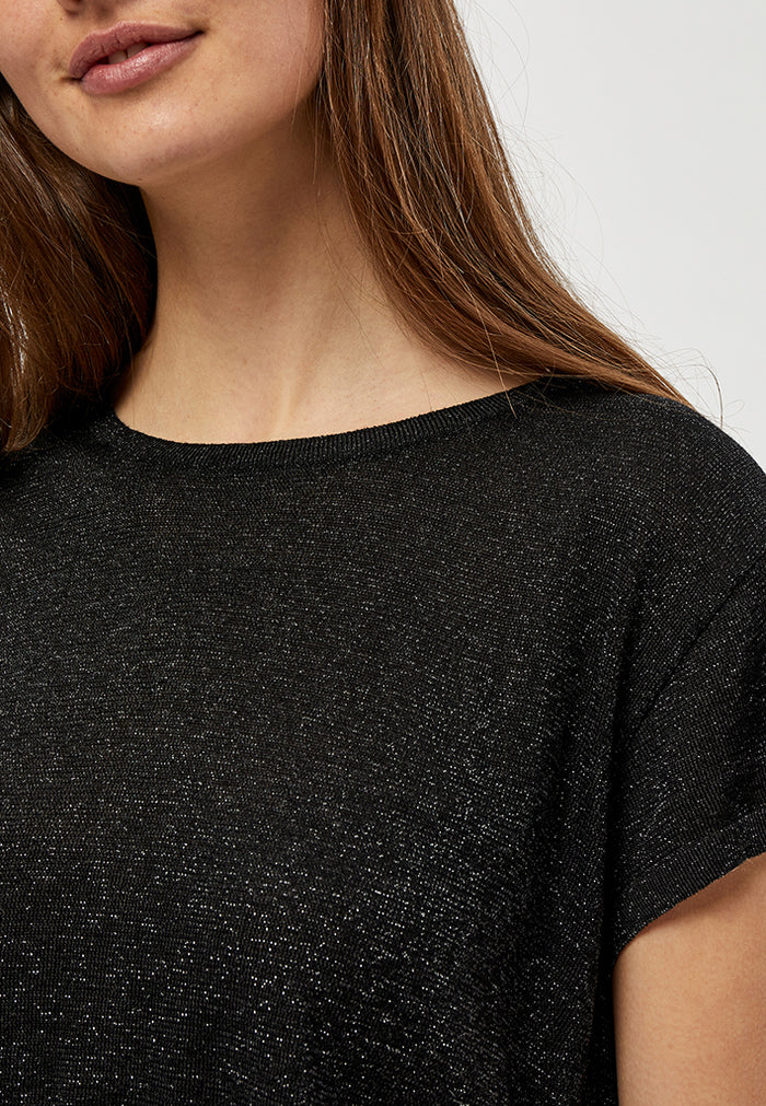 Minus Carlina Knit Tee  MI4035  Black Iris Metallic