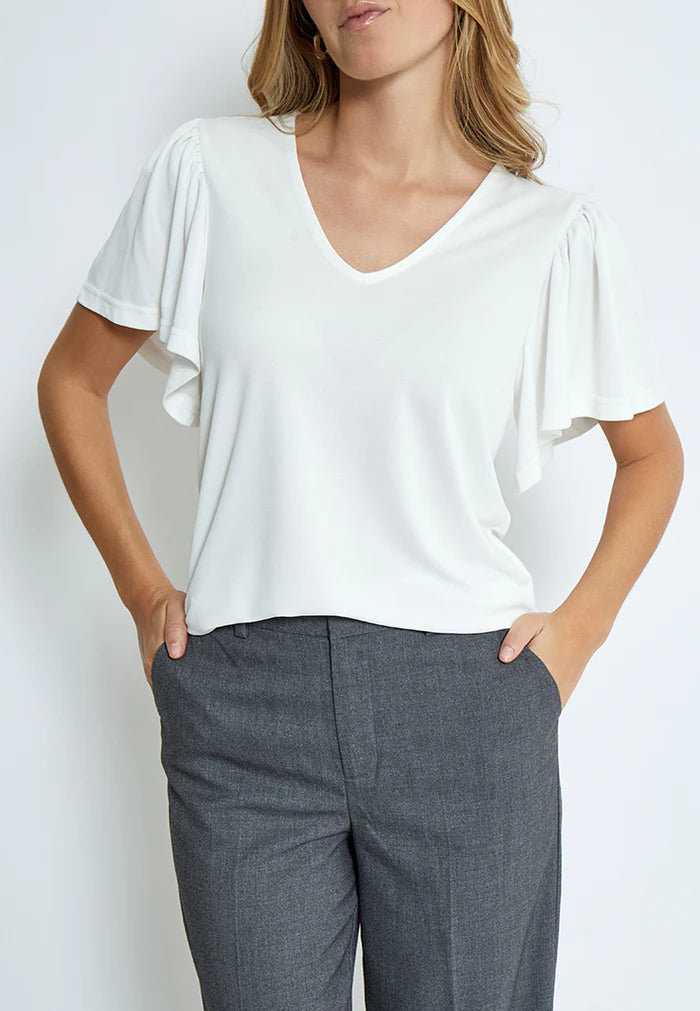Minus Rianne V-Neck Tee  MI6204  Broken White