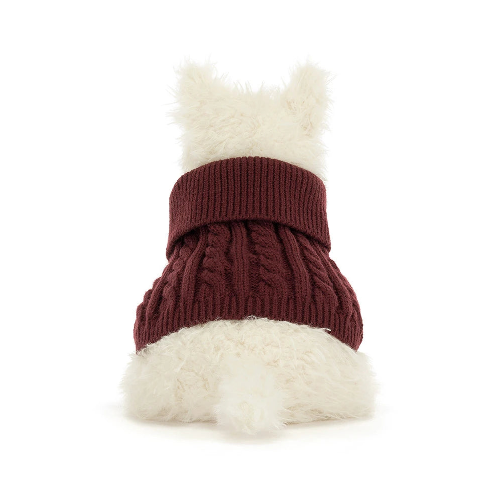 Jellycat Munro Scottie Dog In Winter Sweater  MUN2JUM