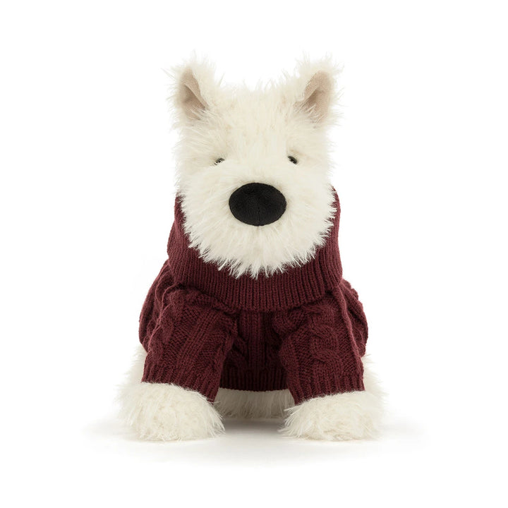 Jellycat Munro Scottie Dog In Winter Sweater  MUN2JUM