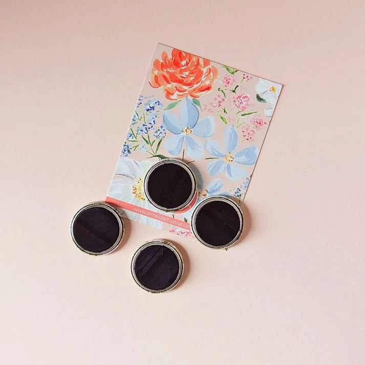 Almedia Magnet Set of 4 - Bright Florals
